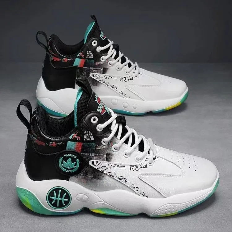 High-Performance Men’s Basketball Sneakers with Thick Non-Slip Soles and Breathable Design