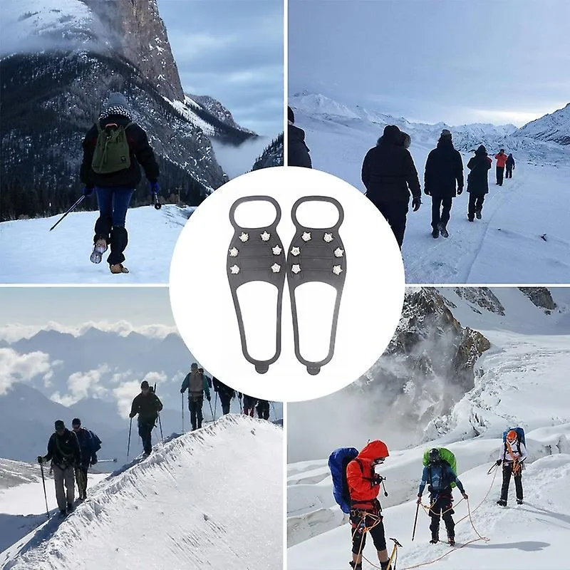 Hiking Poles Ice Snow Grips Traction Cleats Anti-slip For Shoes And Boots
