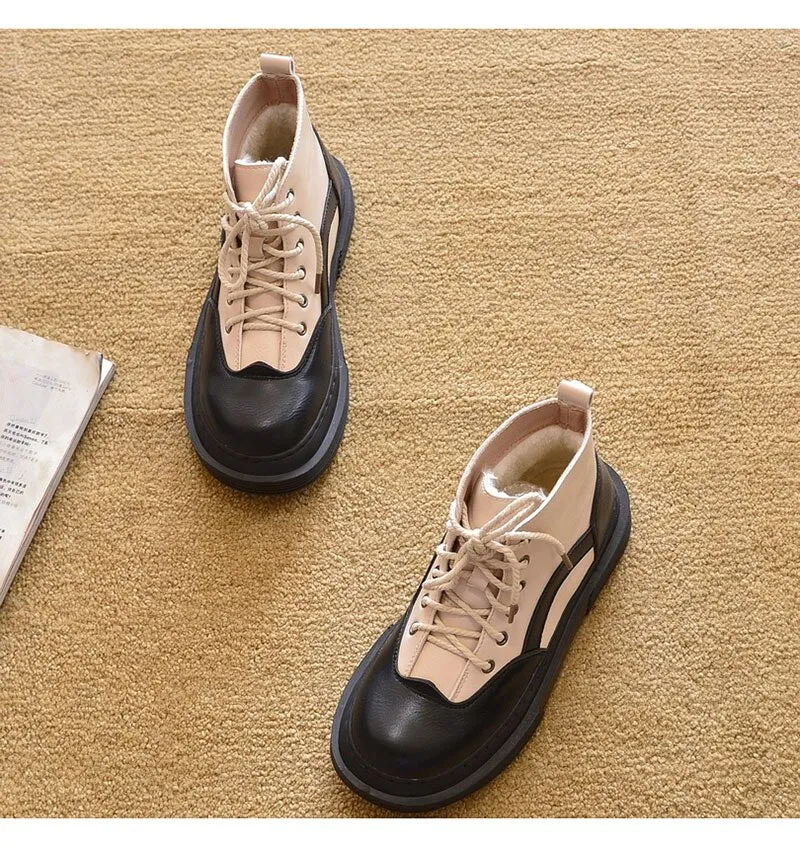 Hnzxzm Autumn Winter Shoes Women Snow Boots Thick Sole Fashion Brand Women Boots Elegant Ladies Ankle Boots Warm Cotton Shoes A4055