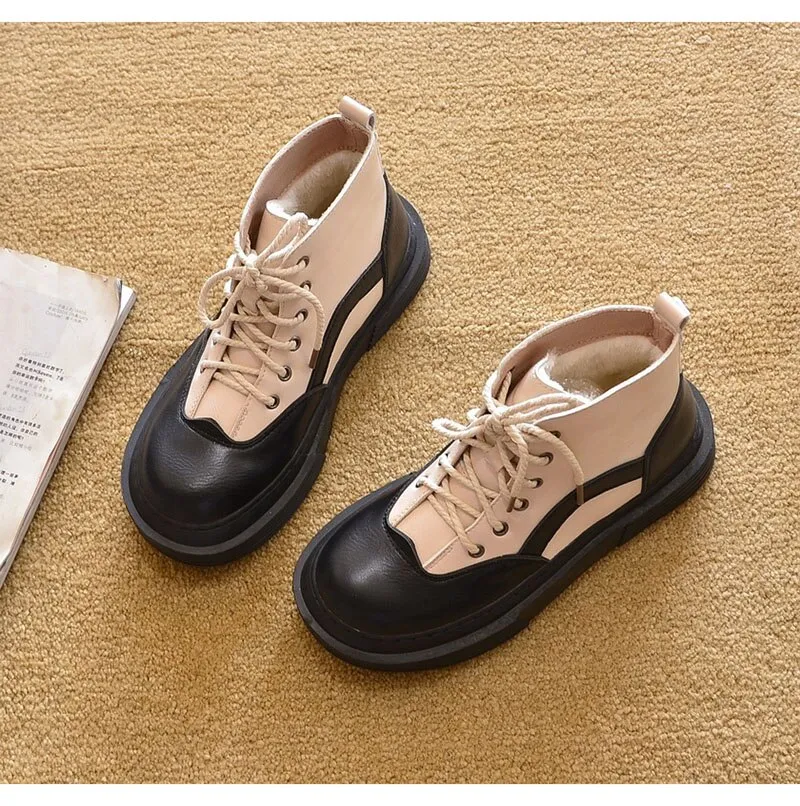 Hnzxzm Autumn Winter Shoes Women Snow Boots Thick Sole Fashion Brand Women Boots Elegant Ladies Ankle Boots Warm Cotton Shoes A4055