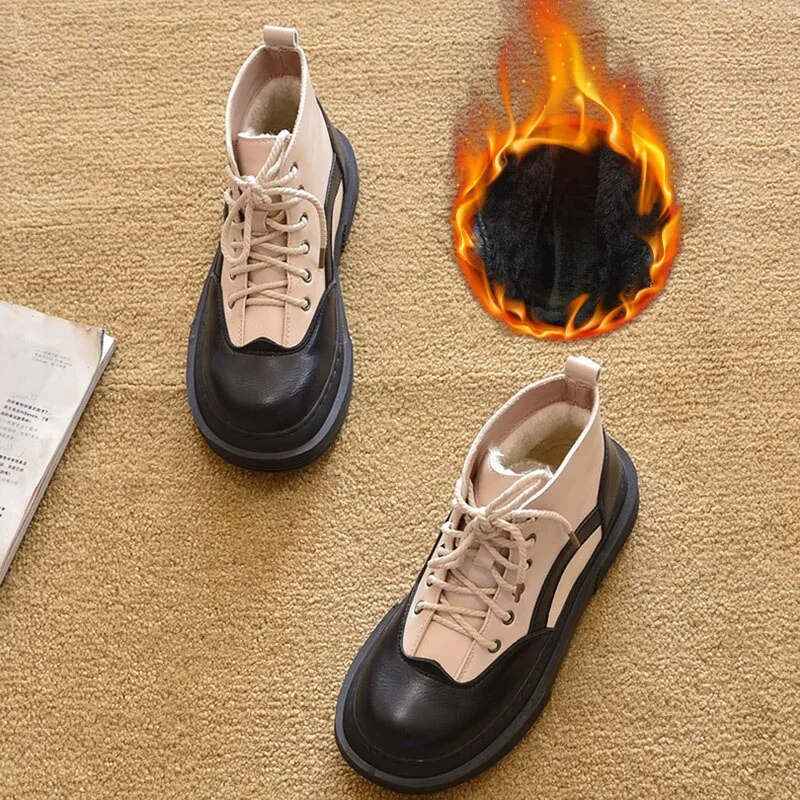 Hnzxzm Autumn Winter Shoes Women Snow Boots Thick Sole Fashion Brand Women Boots Elegant Ladies Ankle Boots Warm Cotton Shoes A4055