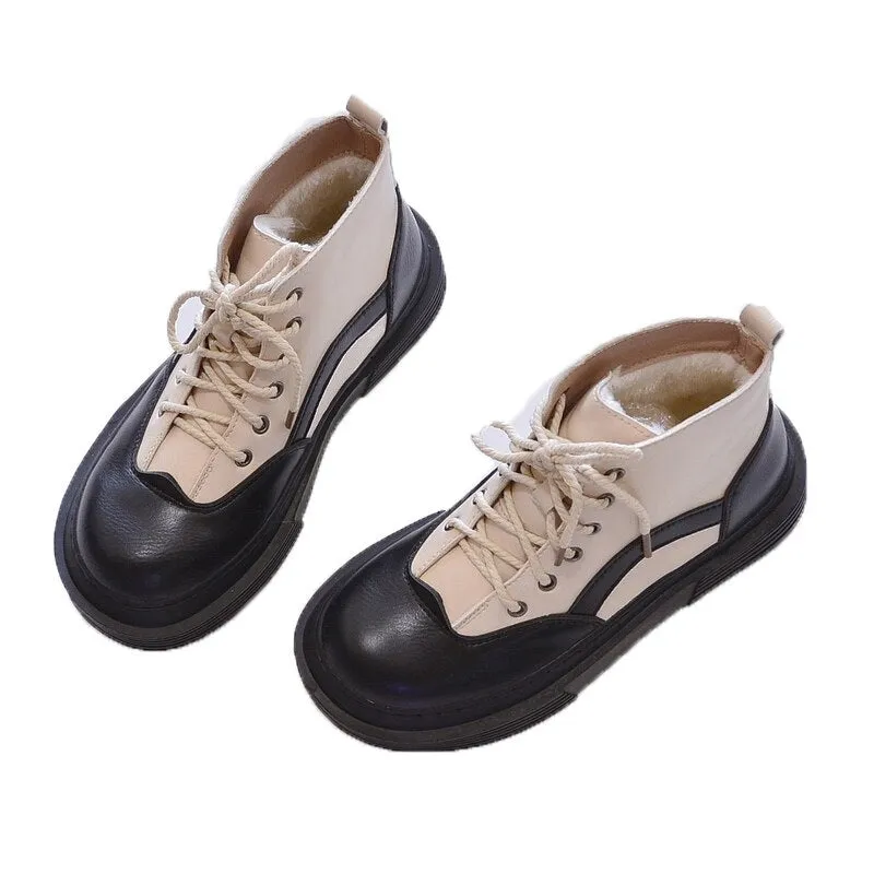 Hnzxzm Autumn Winter Shoes Women Snow Boots Thick Sole Fashion Brand Women Boots Elegant Ladies Ankle Boots Warm Cotton Shoes A4055