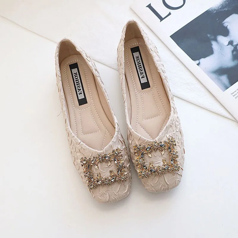 Hnzxzm Fashion Spring Summer Flats for Women Single Shoes Elegant Office Lady Shoes Brand Women Flats Black A4586