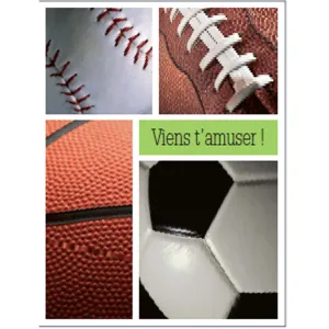Kid Birthday Party Sport Invitation Cards, 10 Count