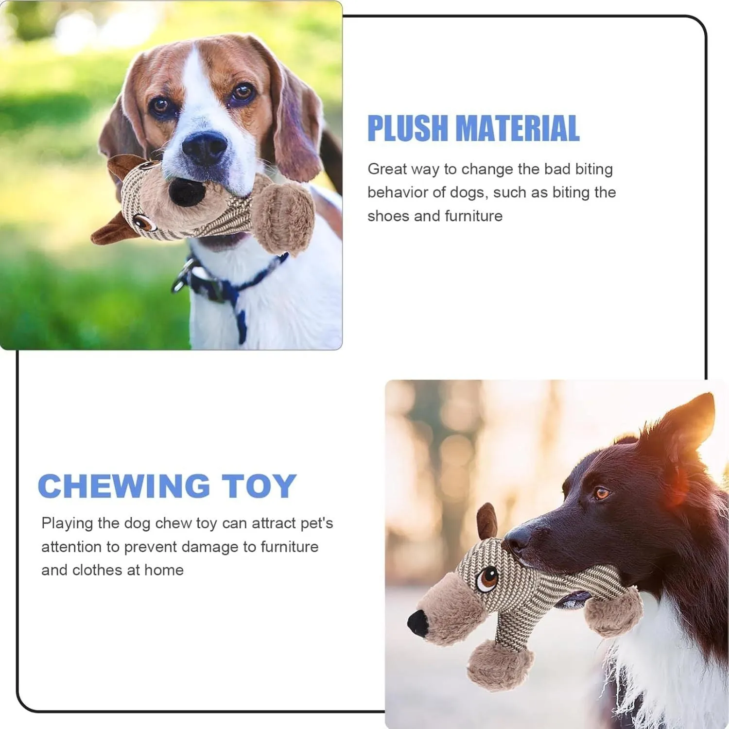 Large Squeaky Stuffed Animals Dog Plush Chew Toys