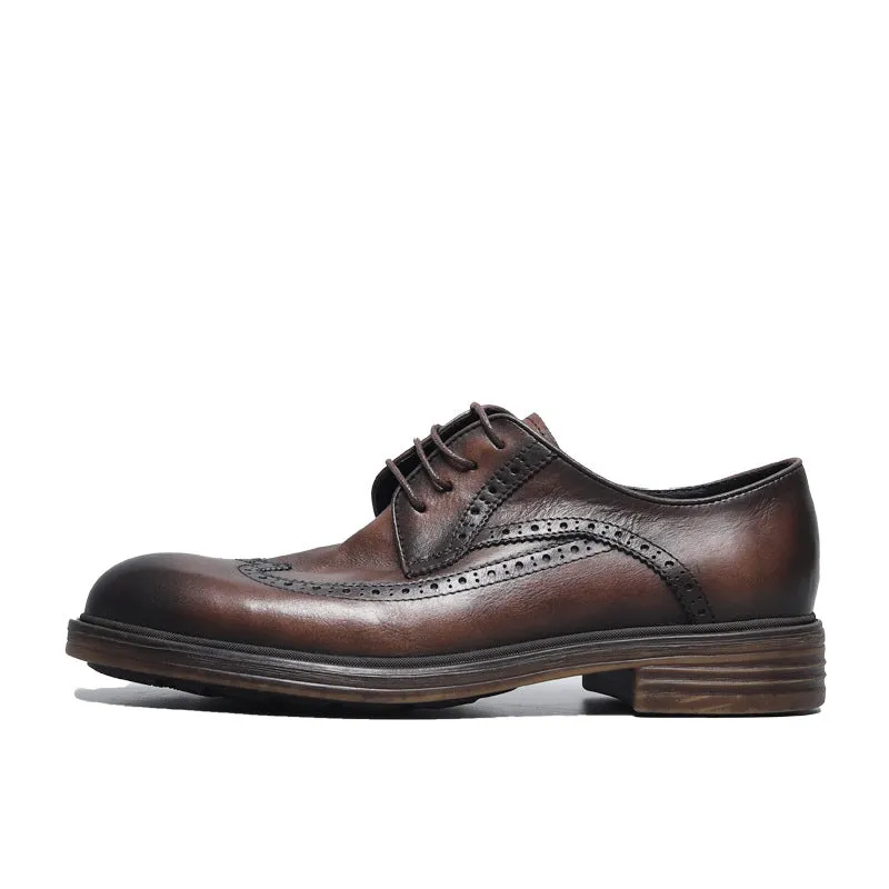 Men Classic Cowhide Oxford Casual Dress Shoes
