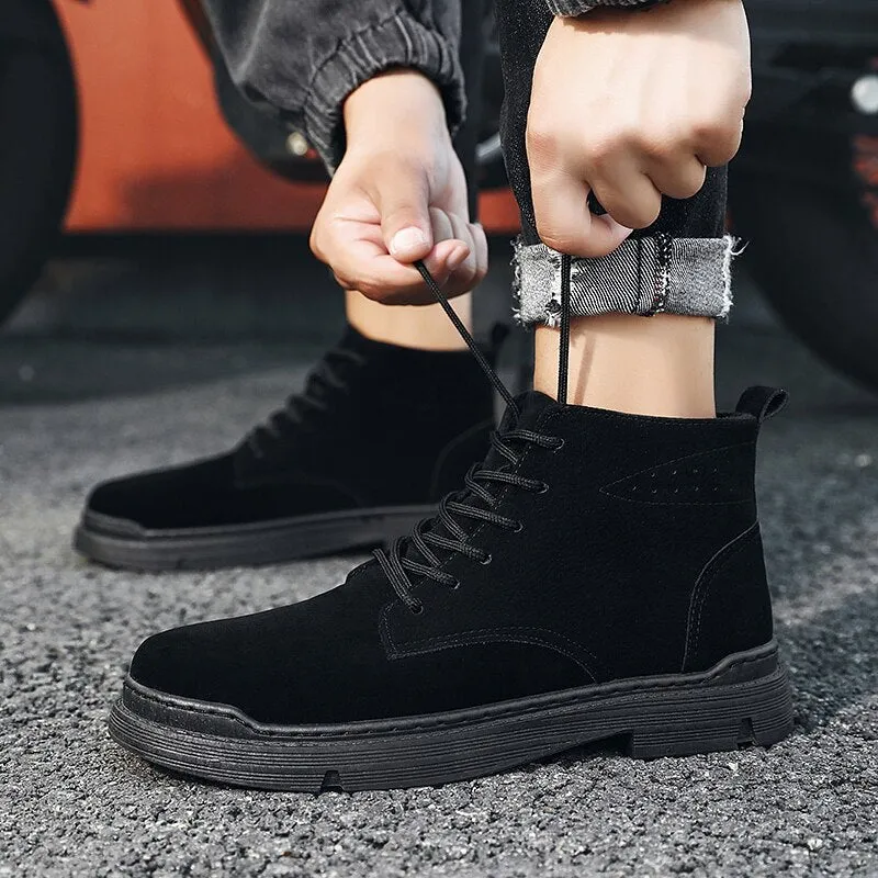 New Boots Men's High-top Workwear British Style Retro Mid-top Military Boots Men's Chesier Boots Sports Comfort Shoes