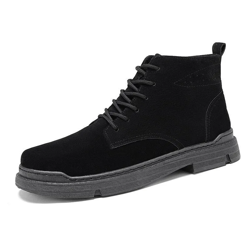 New Boots Men's High-top Workwear British Style Retro Mid-top Military Boots Men's Chesier Boots Sports Comfort Shoes