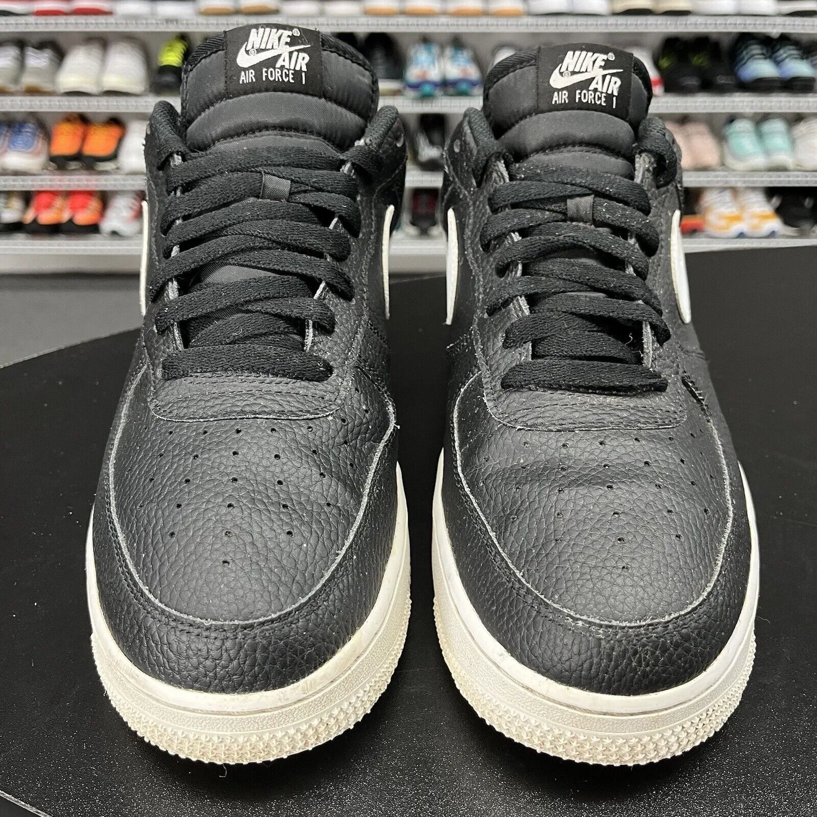 Nike Air Force 1 Low '07 Black White Pebbled Leather CT2302-002 Men's Size 12