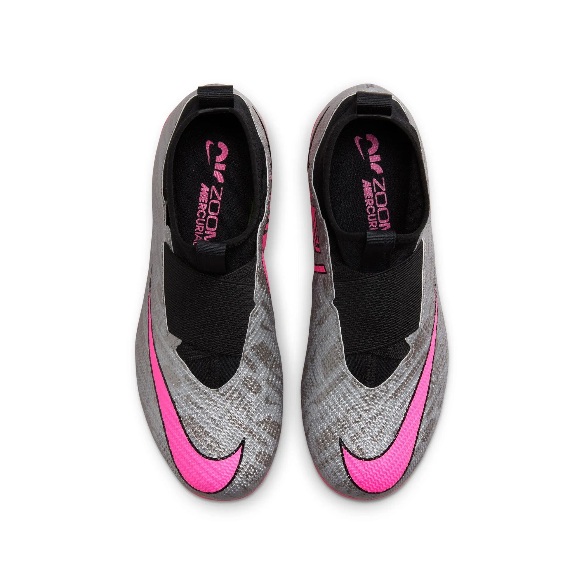 Nike Air Zoom Mercurial Superfly 9 Junior Pro XXV FG Firm Ground Soccer Cleat - Silver/Pink/Black/Yellow