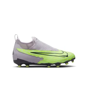 Nike Junior Phantom GX Academy DF FG/MG Soccer Cleat - Grey/Volt/Grape