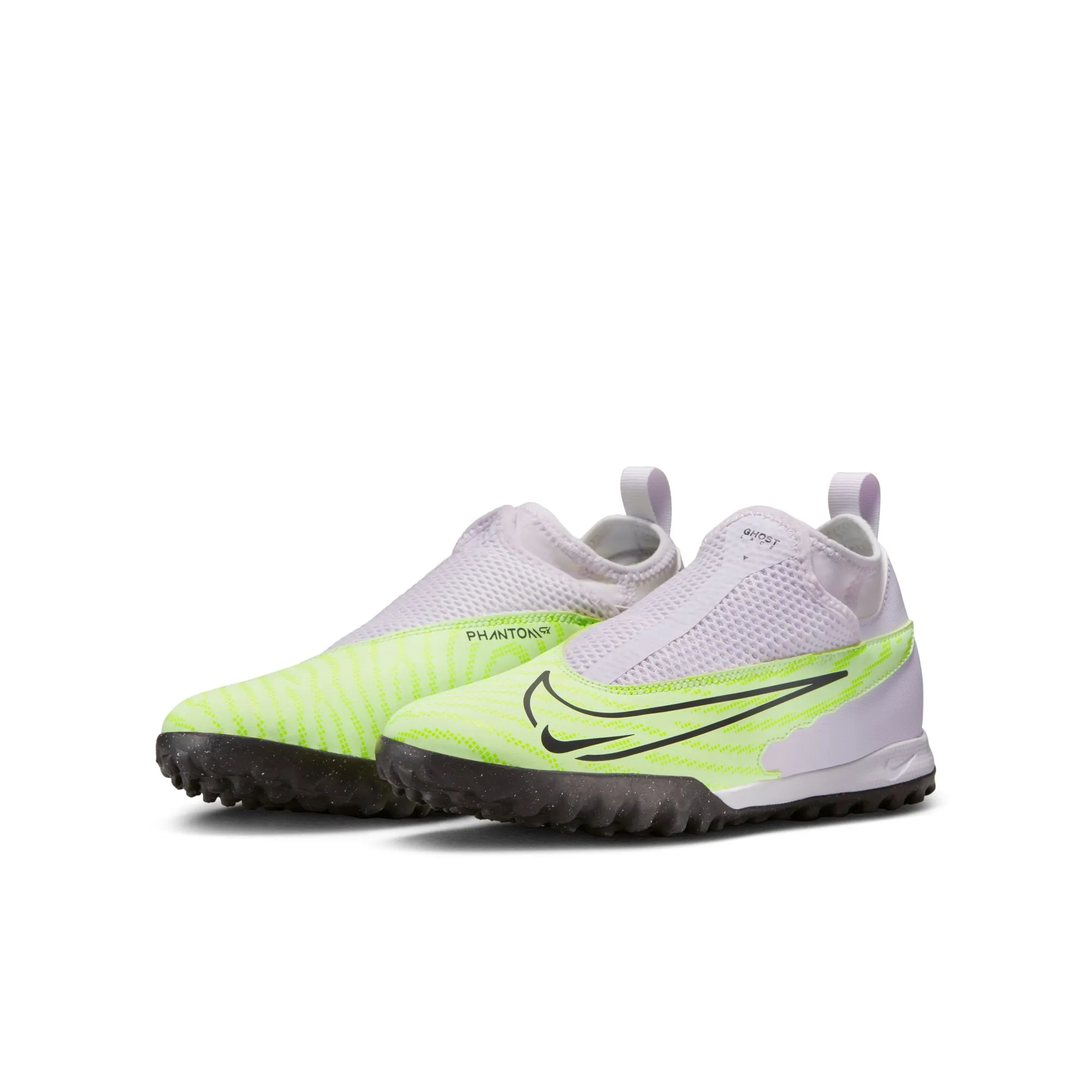 Nike Junior Phantom GX DF Academy TF Turf Soccer Cleats - Grey/Volt/Grape