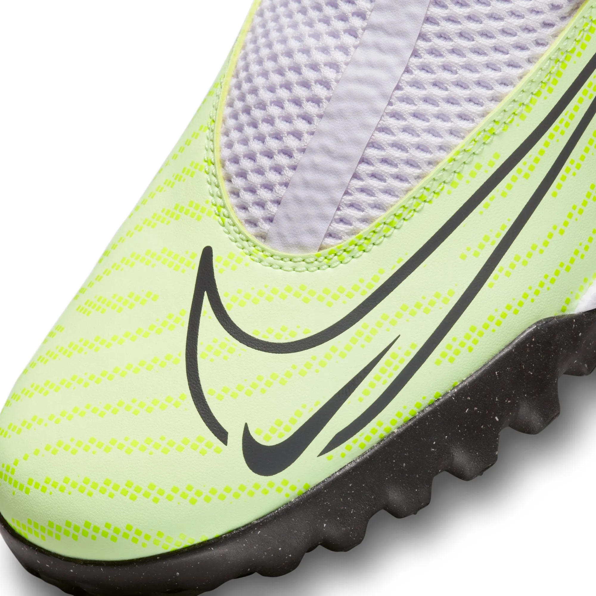 Nike Junior Phantom GX DF Academy TF Turf Soccer Cleats - Grey/Volt/Grape
