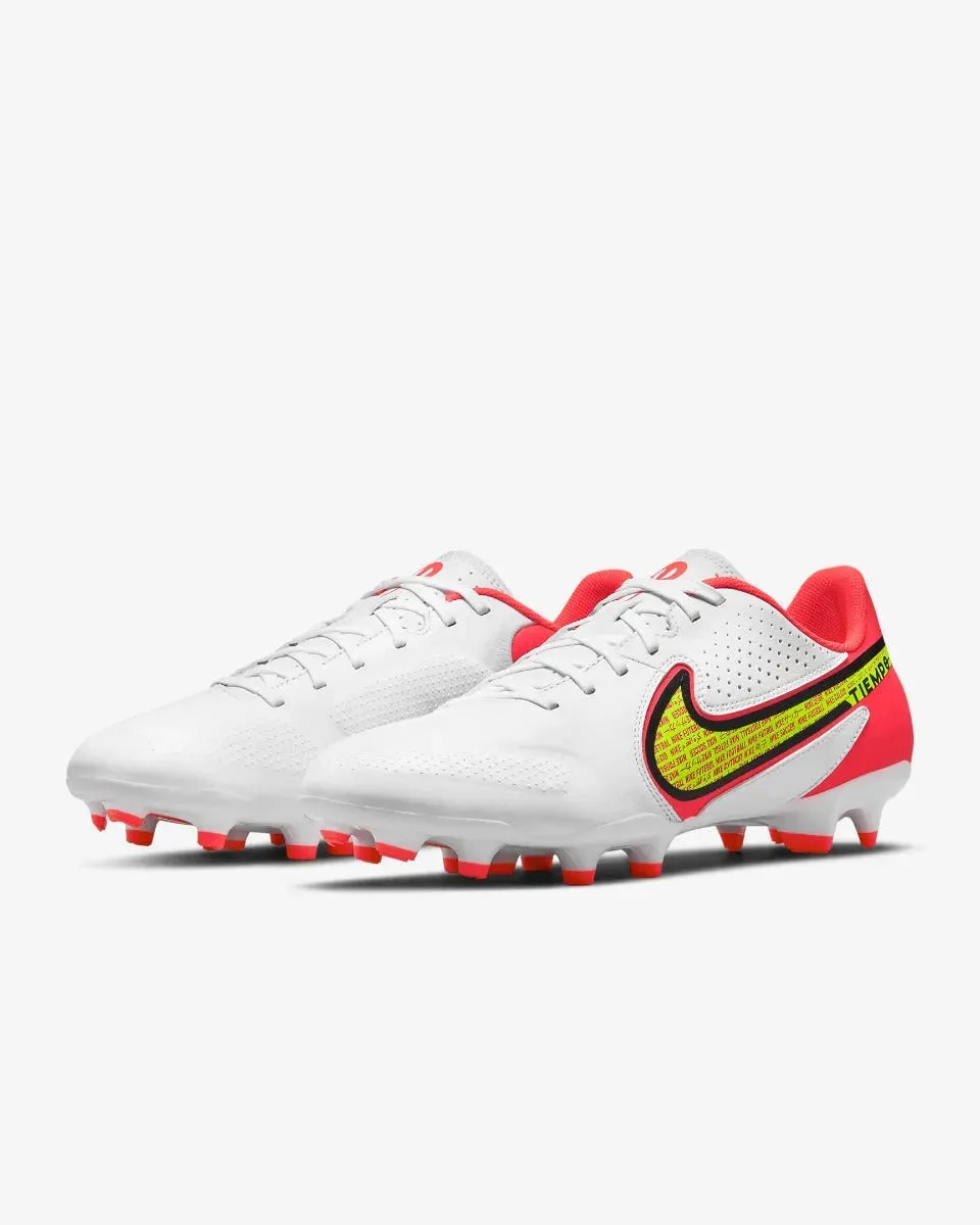 Nike Legend 9 Academy FG-MG - White-Volt-Crimson