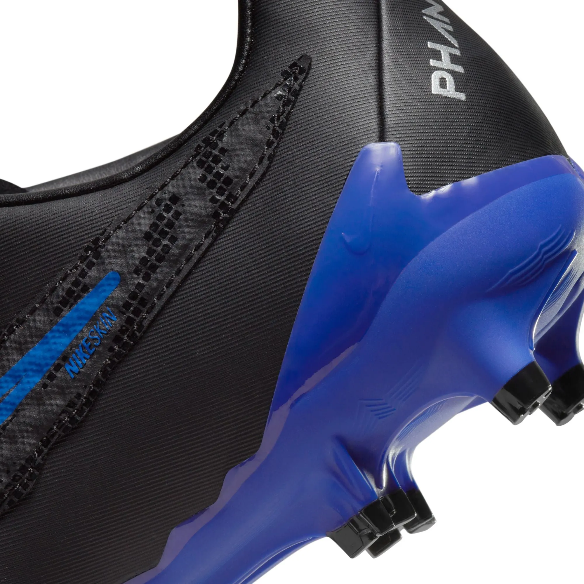 Nike Phantom GX Academy FG Firm Ground Soccer Cleats - Black/Chrome/Hyper Royal