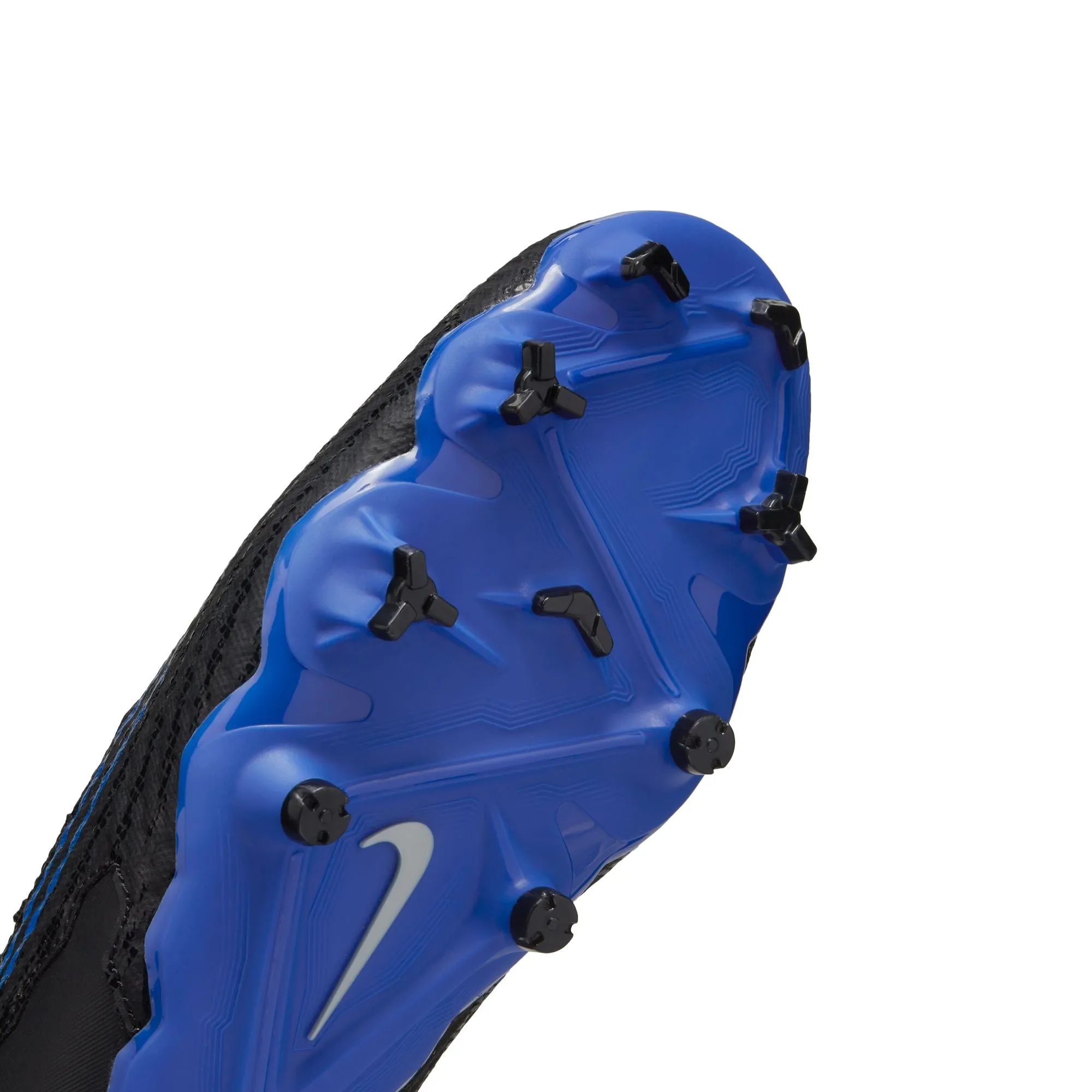 Nike Phantom GX Academy FG Firm Ground Soccer Cleats - Black/Chrome/Hyper Royal