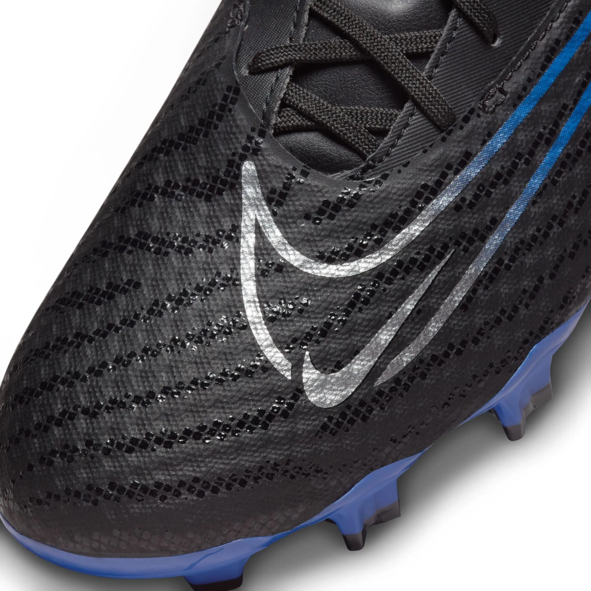 Nike Phantom GX Academy FG Firm Ground Soccer Cleats - Black/Chrome/Hyper Royal