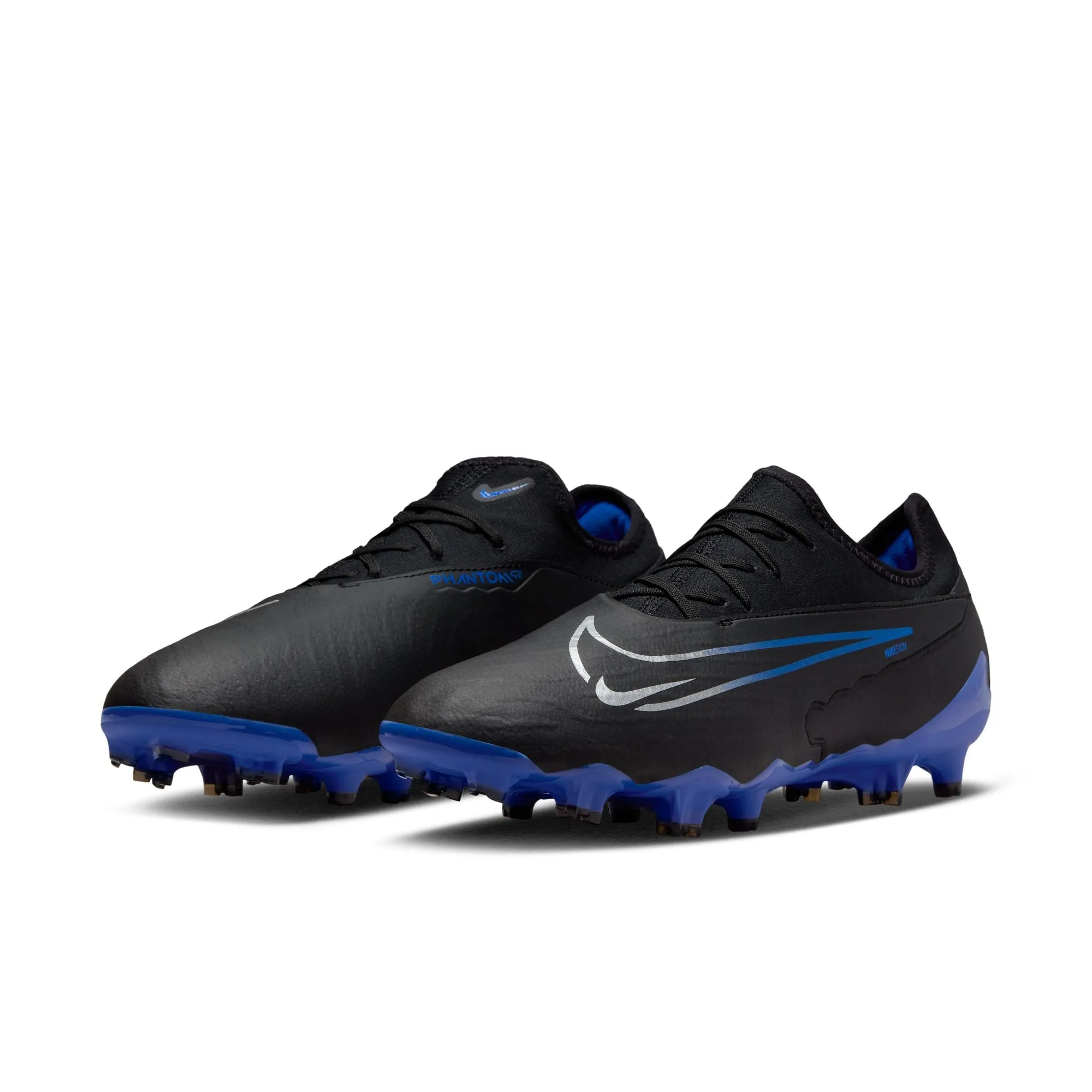Nike Phantom GX Pro FG Firm Ground Soccer Cleats - Black/Chrome/Hyper Royal