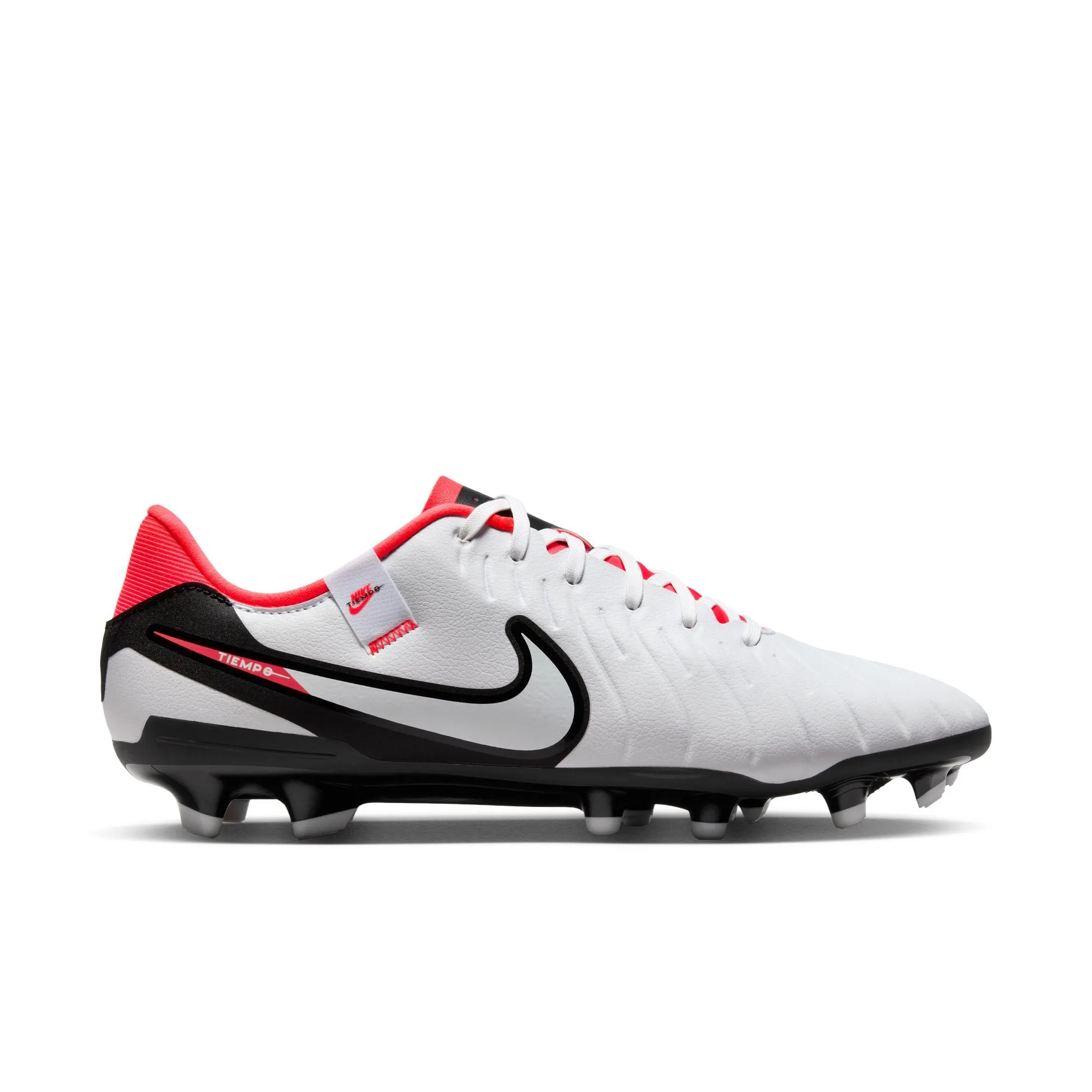 Nike Tiempo Legend 10 Academy FG/MG Soccer Cleat - White/Black/Bright Crimson