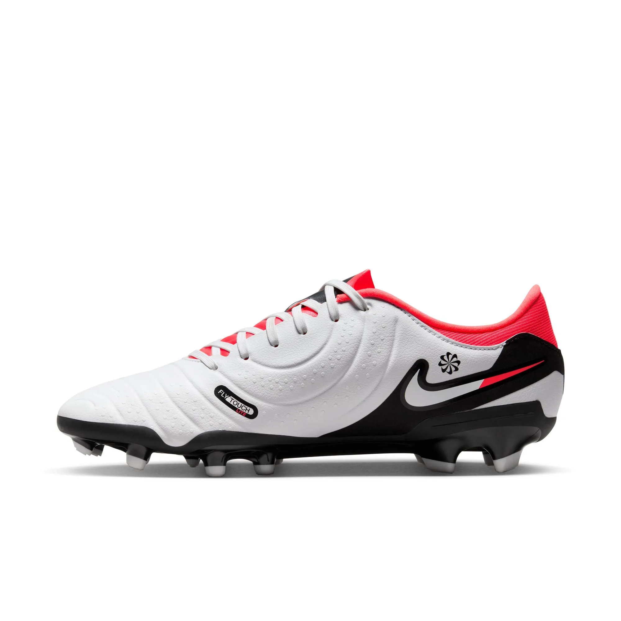Nike Tiempo Legend 10 Academy FG/MG Soccer Cleat - White/Black/Bright Crimson