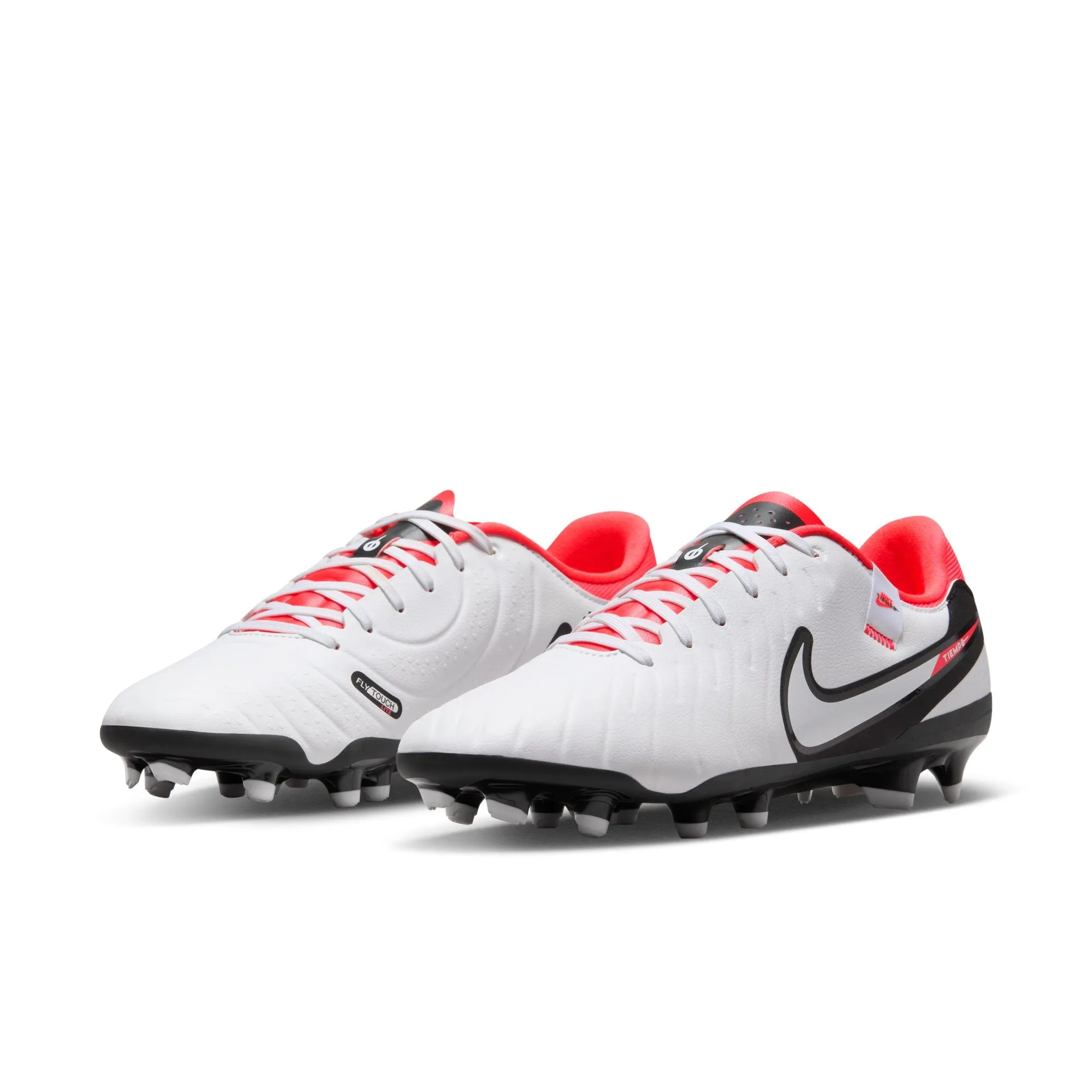 Nike Tiempo Legend 10 Academy FG/MG Soccer Cleat - White/Black/Bright Crimson