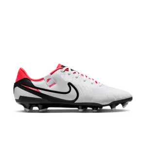 Nike Tiempo Legend 10 Academy FG/MG Soccer Cleat - White/Black/Bright Crimson