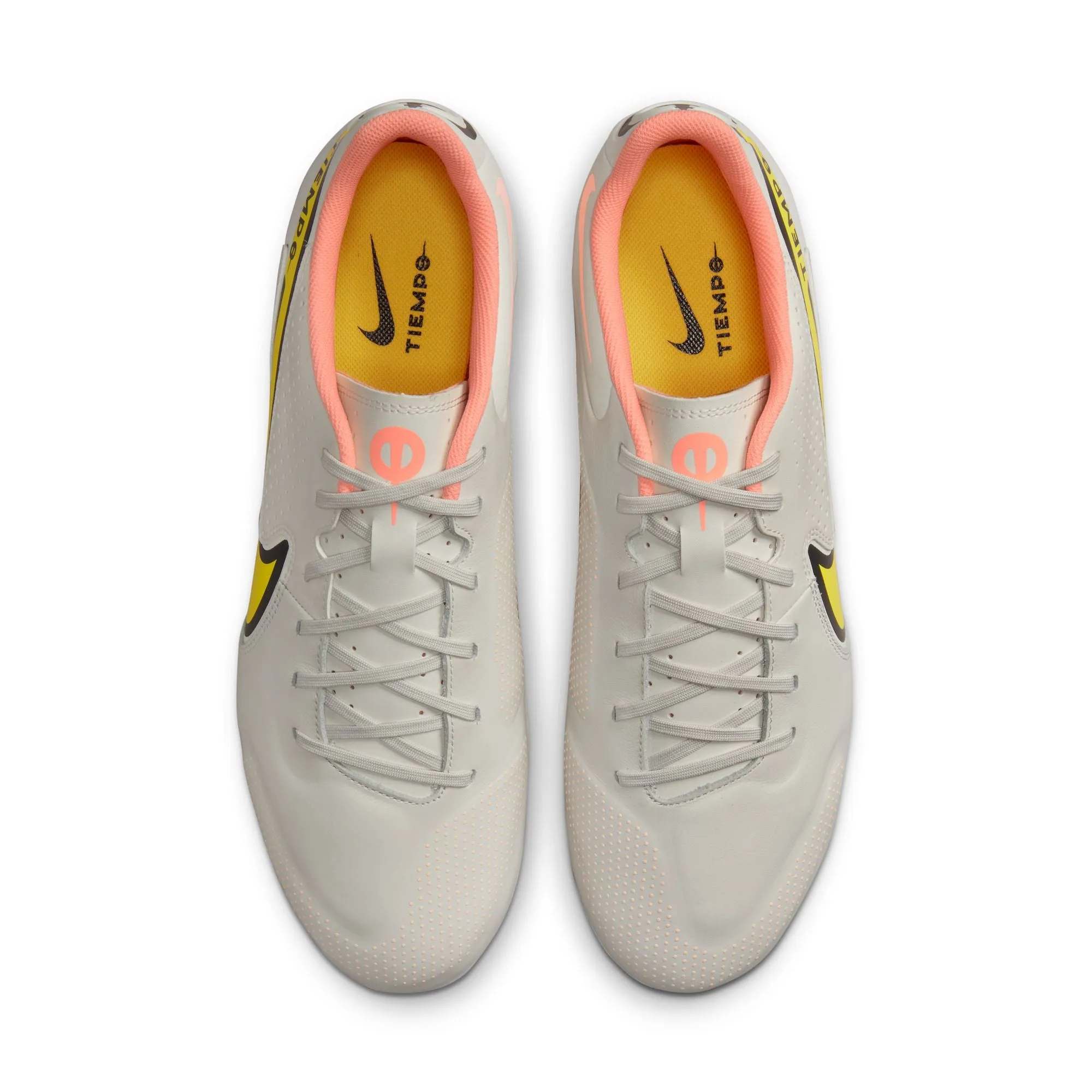 Nike Tiempo Legend 9 Academy FG/MG Firm Ground Soccer Cleat - Phantom/Yellow Strike/Sunset Glow
