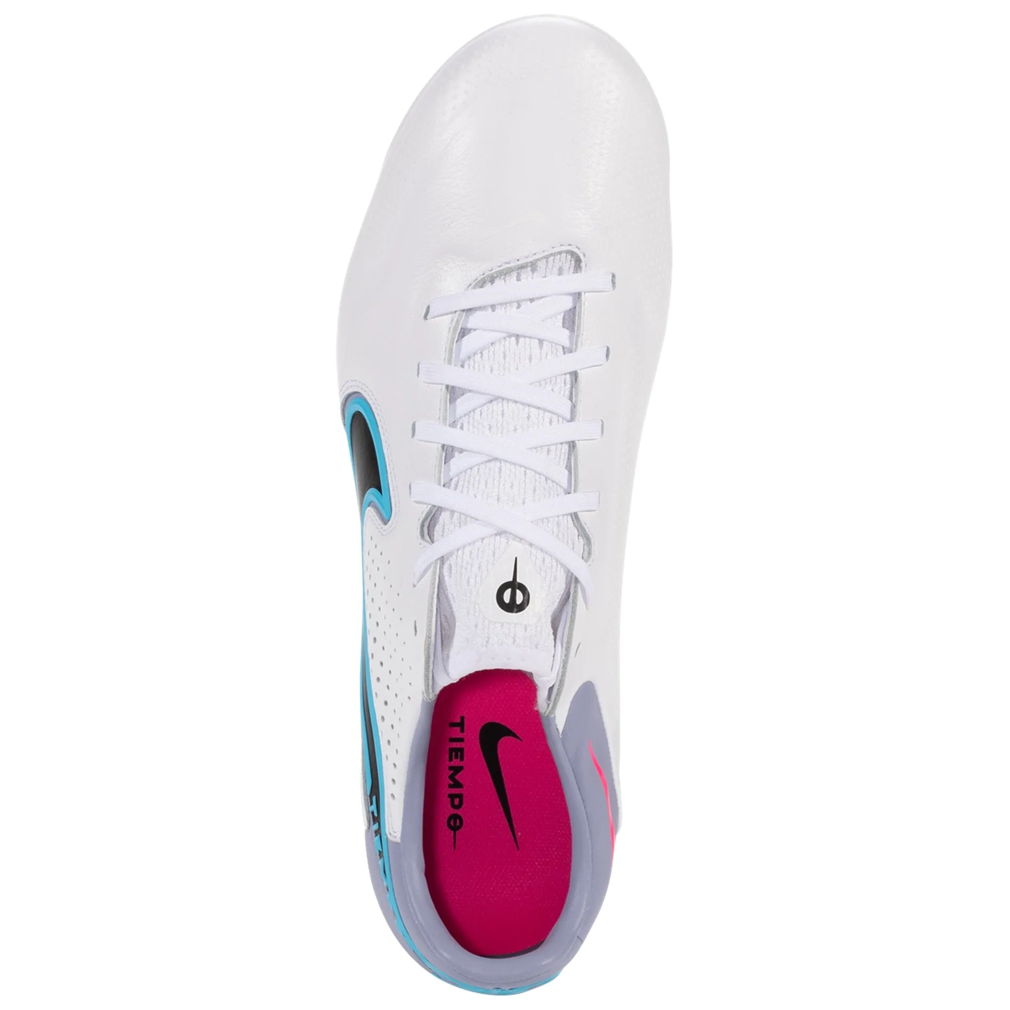 Nike Tiempo Legend 9 Pro FG Firm Ground Soccer Cleats - White/Black/Blue/Pink