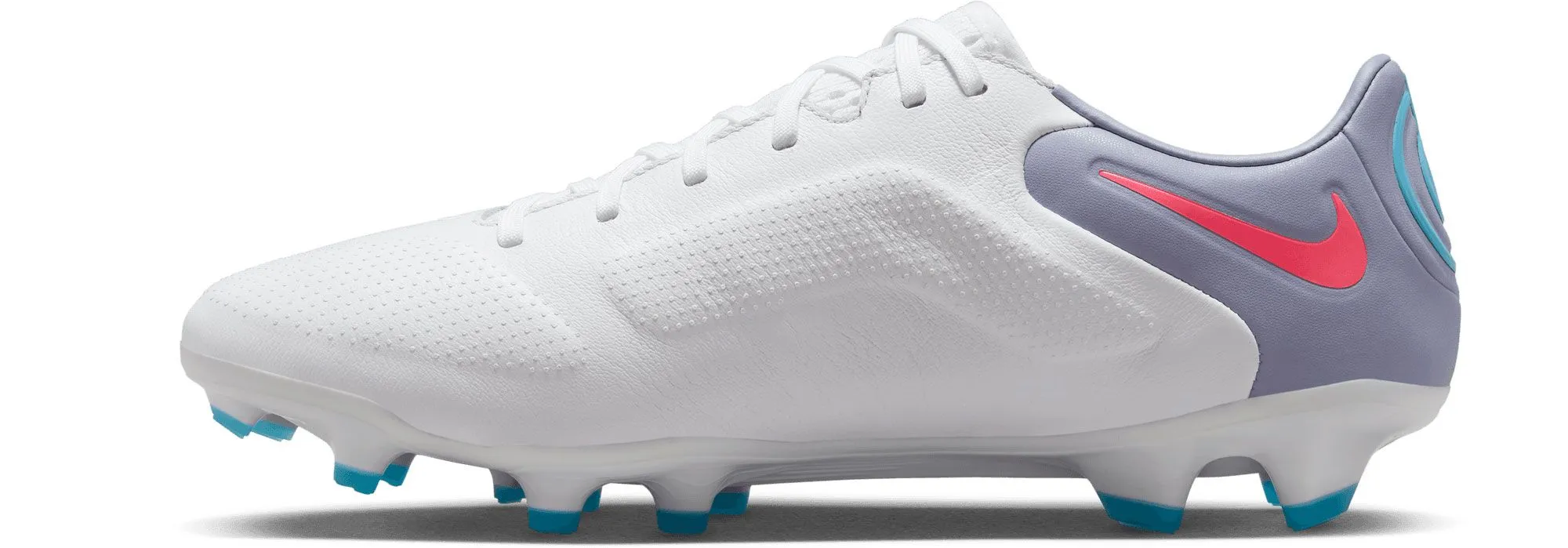 Nike Tiempo Legend 9 Pro FG Firm Ground Soccer Cleats - White/Black/Blue/Pink