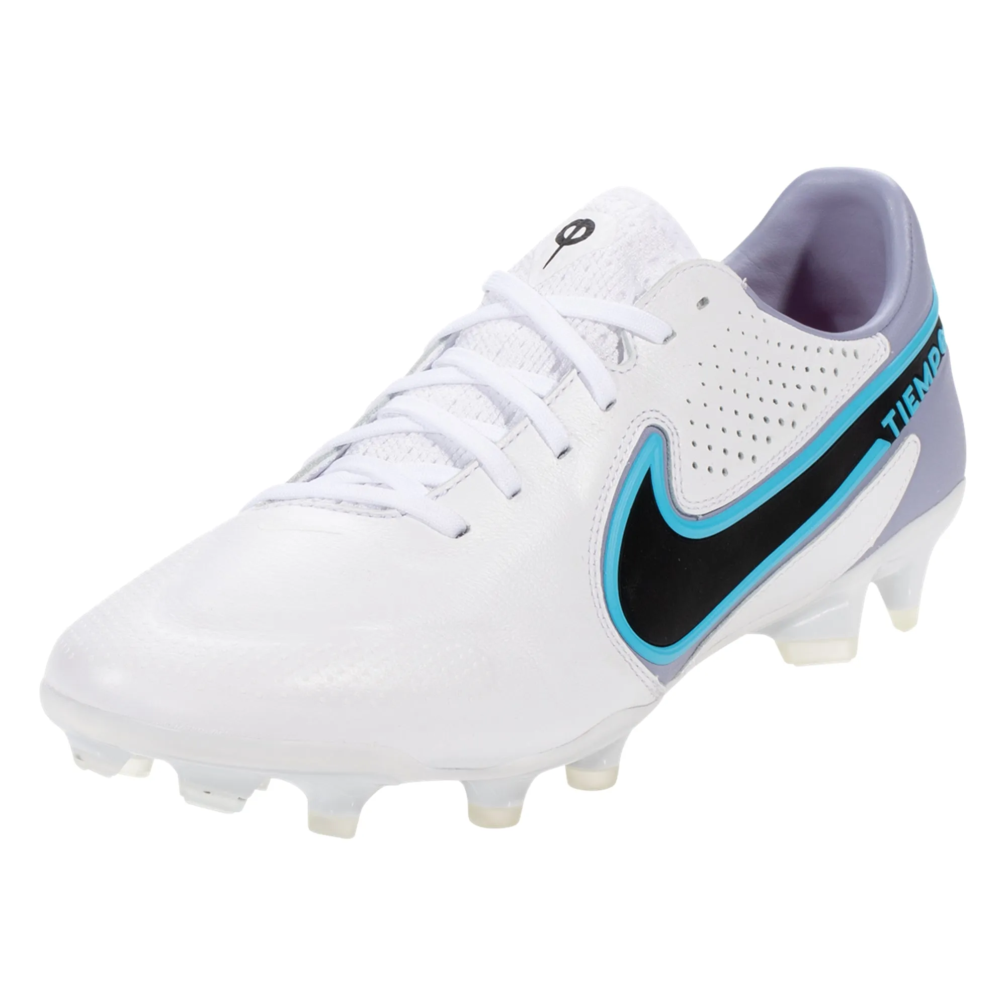 Nike Tiempo Legend 9 Pro FG Firm Ground Soccer Cleats - White/Black/Blue/Pink