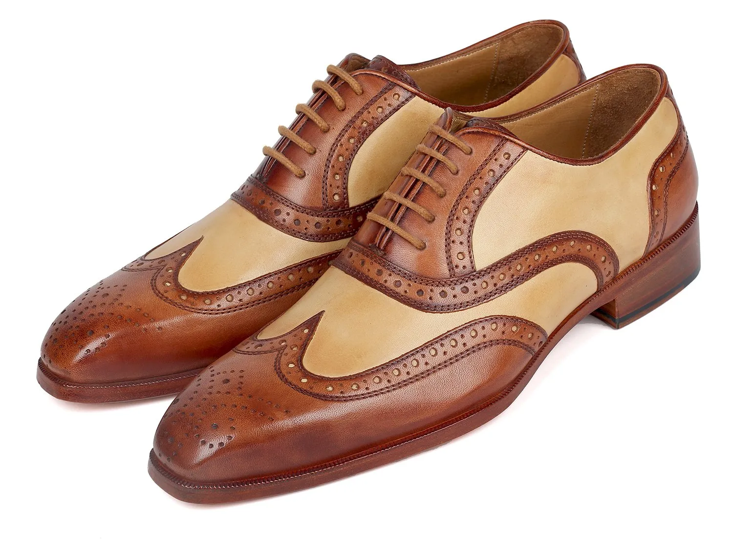 Paul Parkman Dual Tone Oxfords in Brown & Beige