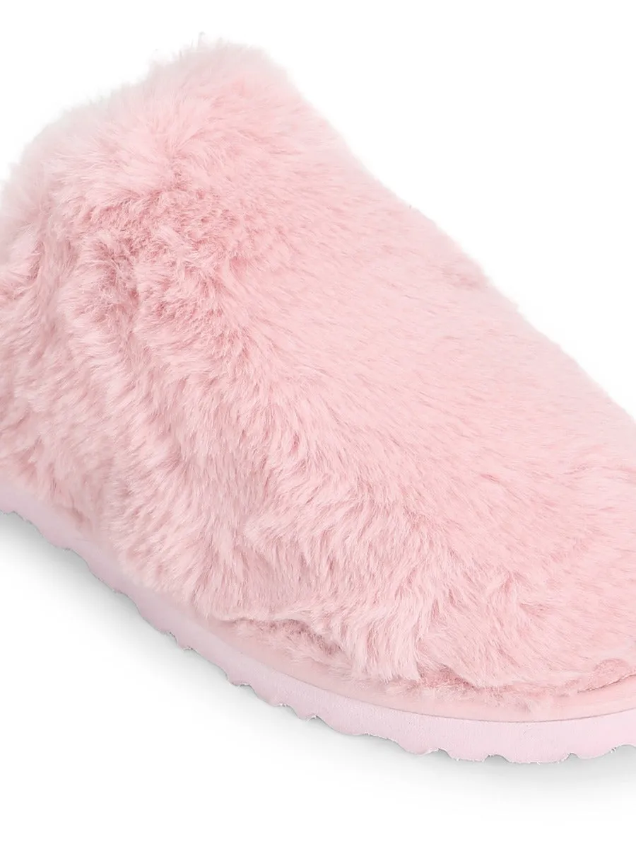 Pink Fuzzy Fur Slippers