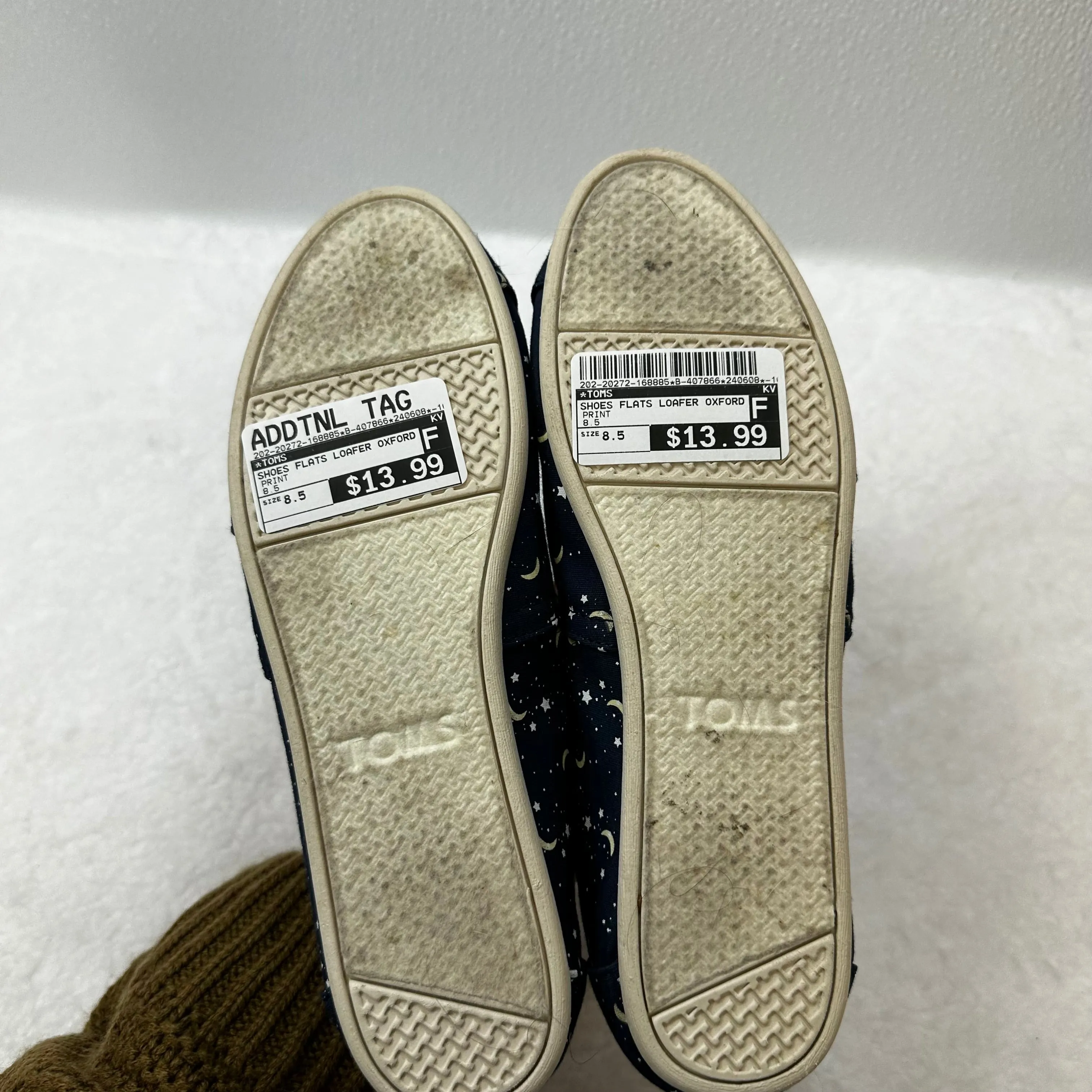 Print Shoes Flats Loafer Oxford Toms, Size 8.5