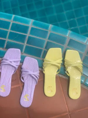 Provence Lilac Strappy Sliders