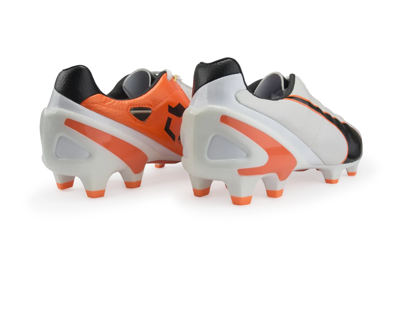 PUMA Men's King II EF  FG Cleats White/Black/Flou Orange