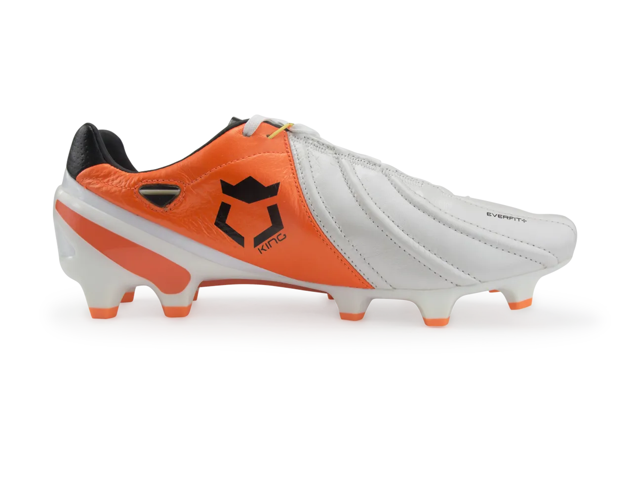 PUMA Men's King II EF  FG Cleats White/Black/Flou Orange
