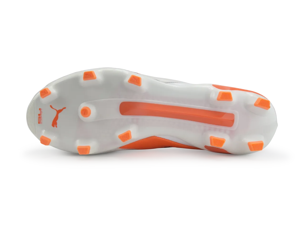 PUMA Men's King II EF  FG Cleats White/Black/Flou Orange