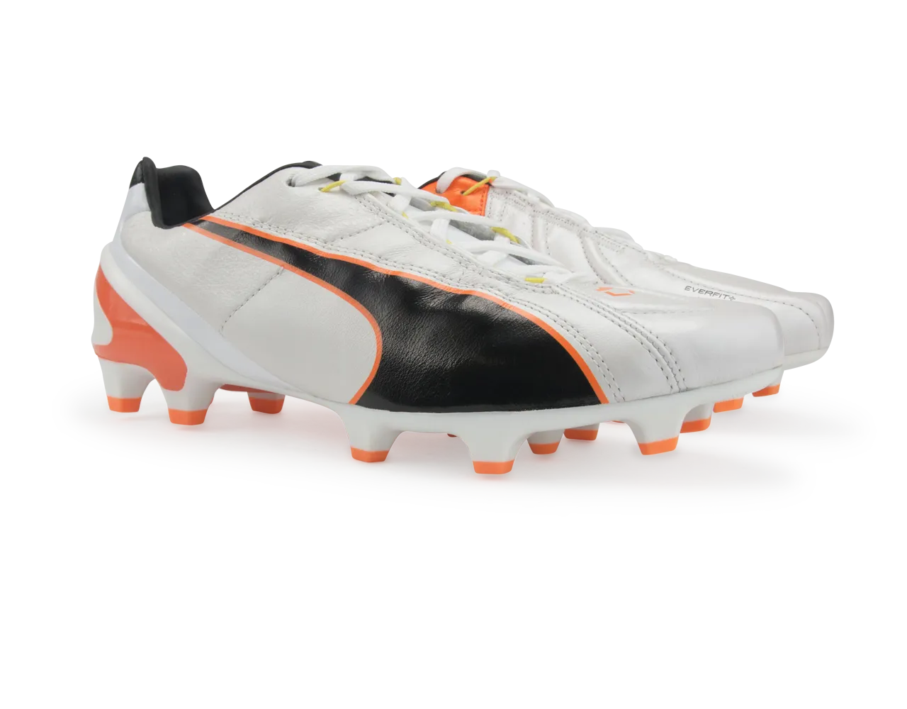 PUMA Men's King II EF  FG Cleats White/Black/Flou Orange