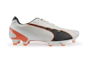 PUMA Men's King II EF  FG Cleats White/Black/Flou Orange