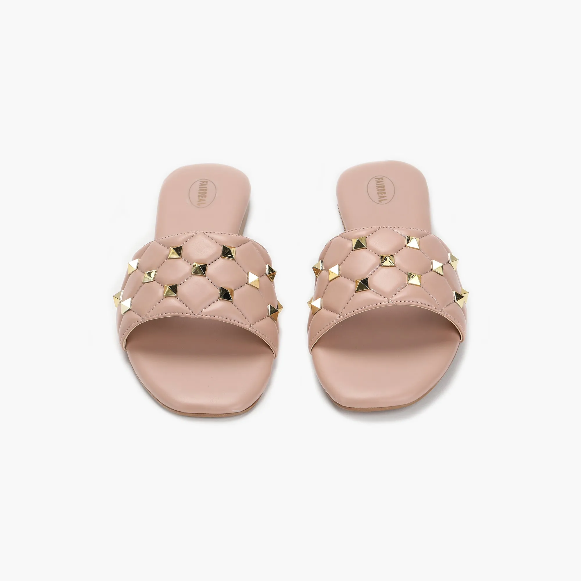 Quilted Studded Slides