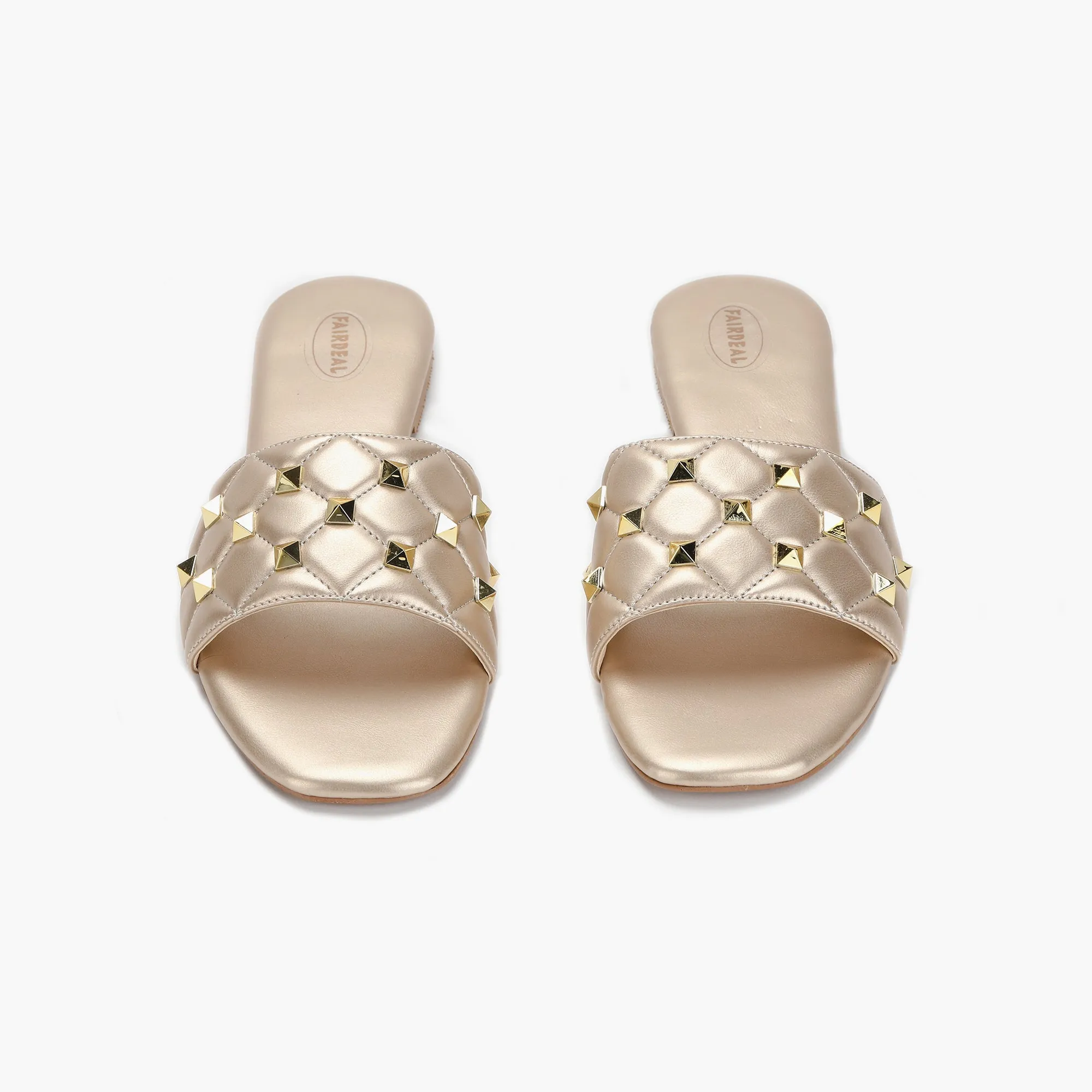 Quilted Studded Slides