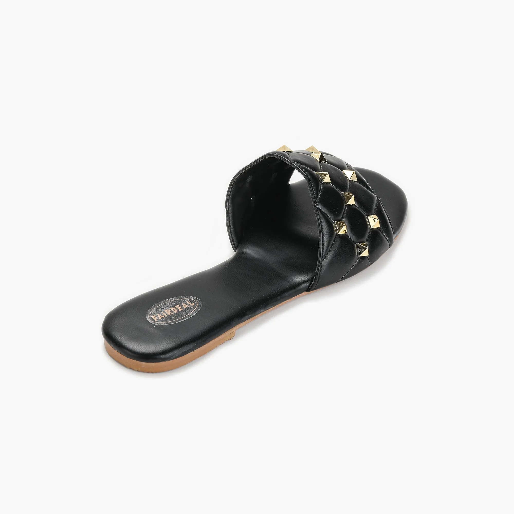 Quilted Studded Slides