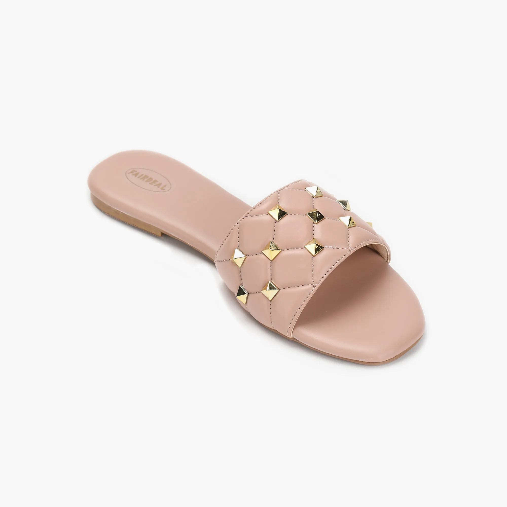 Quilted Studded Slides