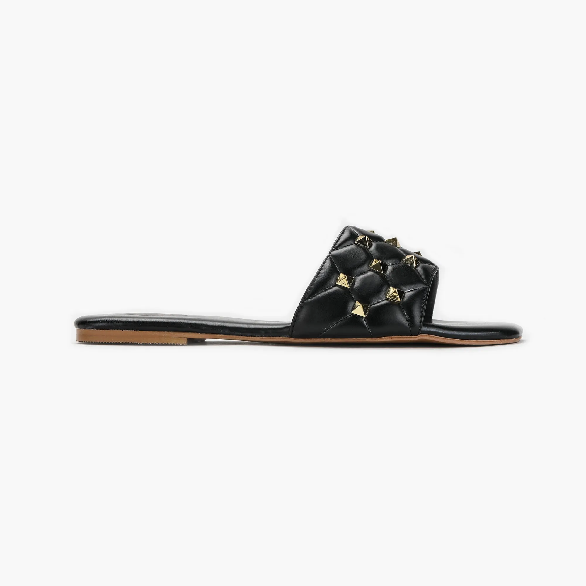 Quilted Studded Slides