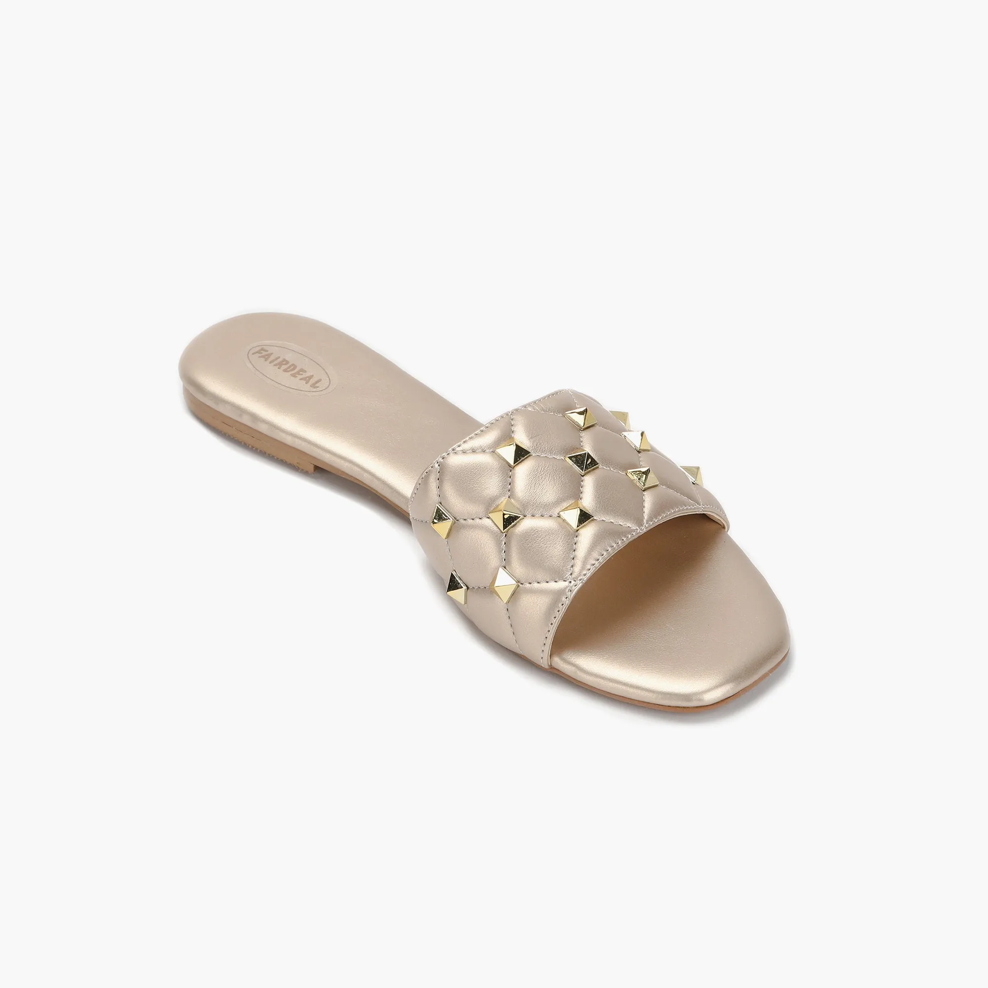 Quilted Studded Slides