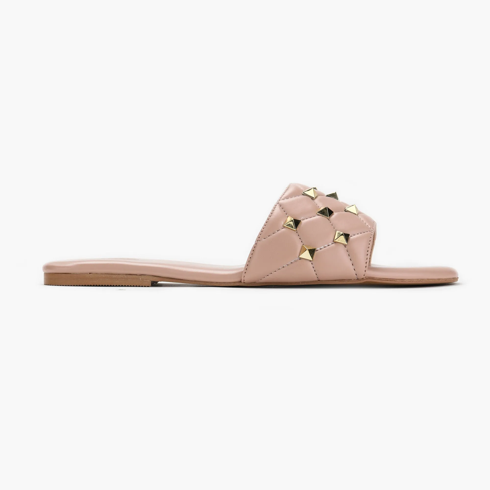 Quilted Studded Slides