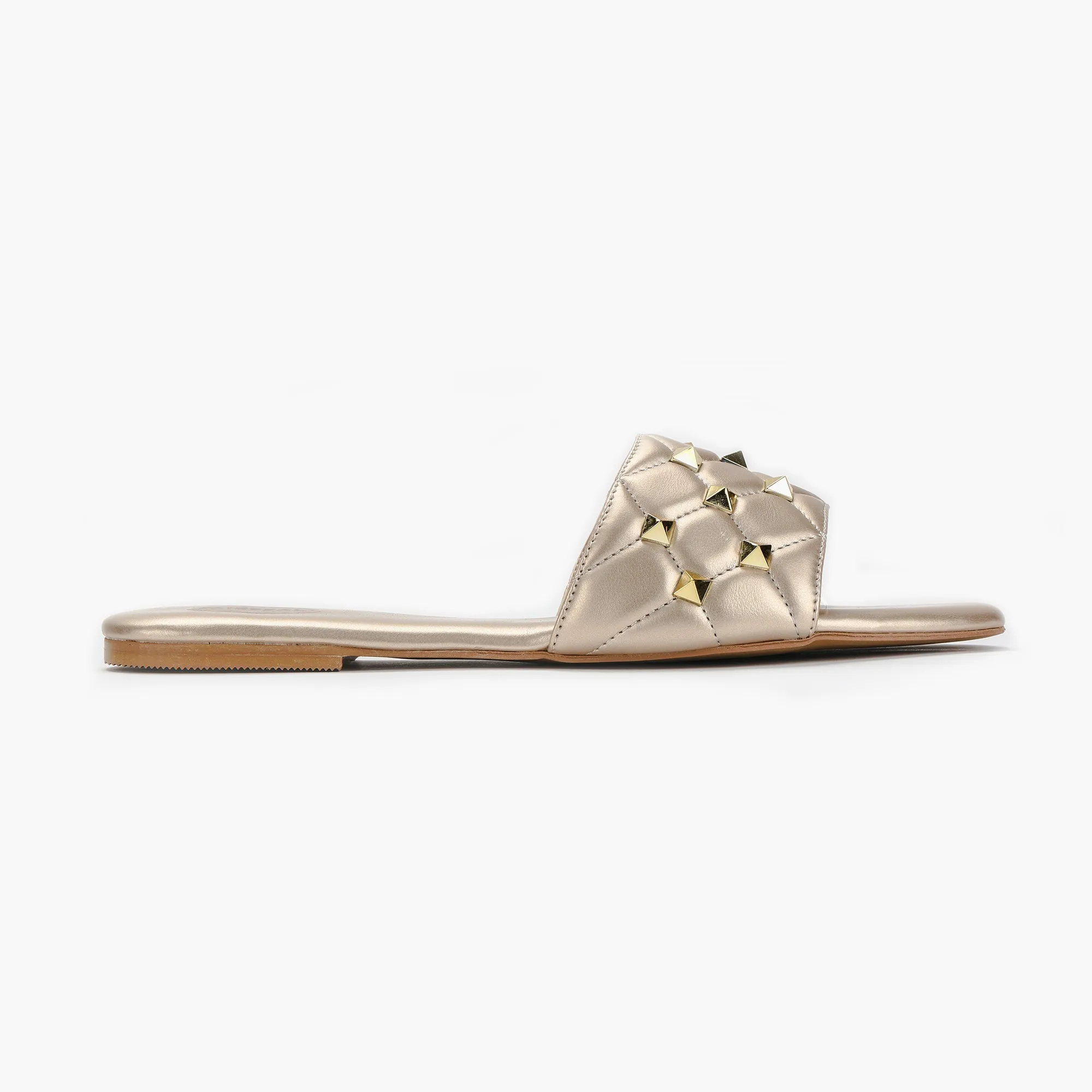Quilted Studded Slides