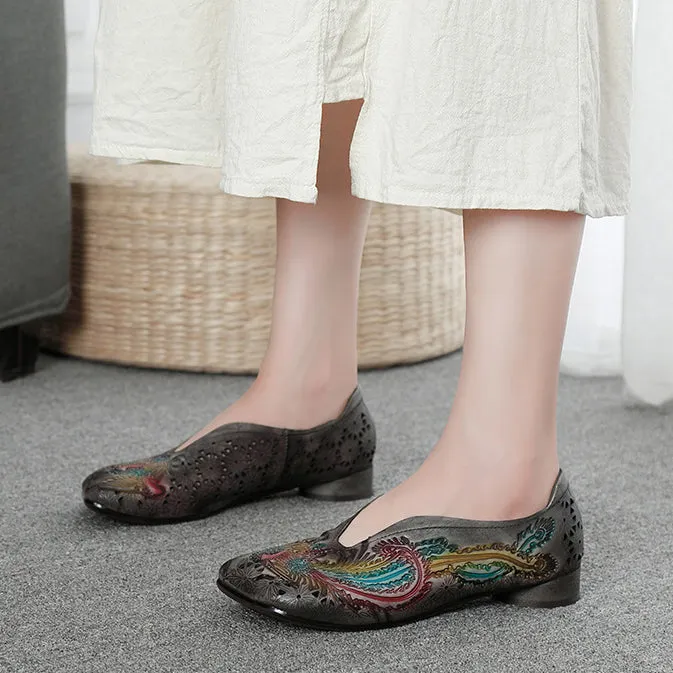 Retro Comfortable Soft Hollow-Out Flat Single Shoes