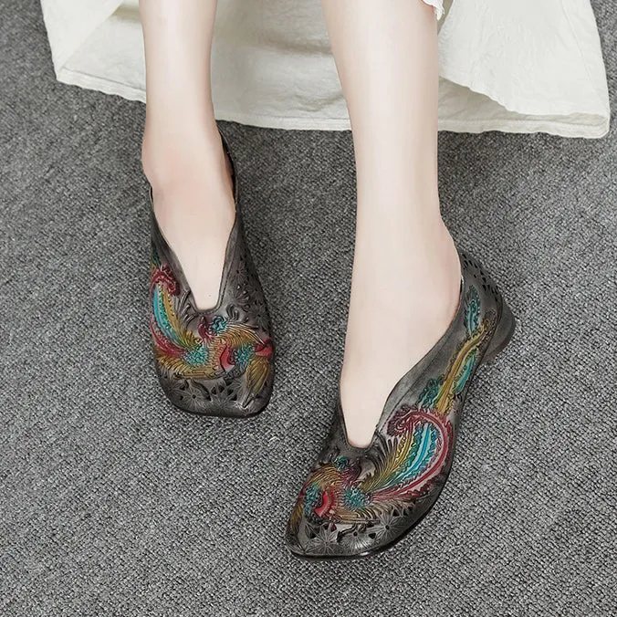 Retro Comfortable Soft Hollow-Out Flat Single Shoes