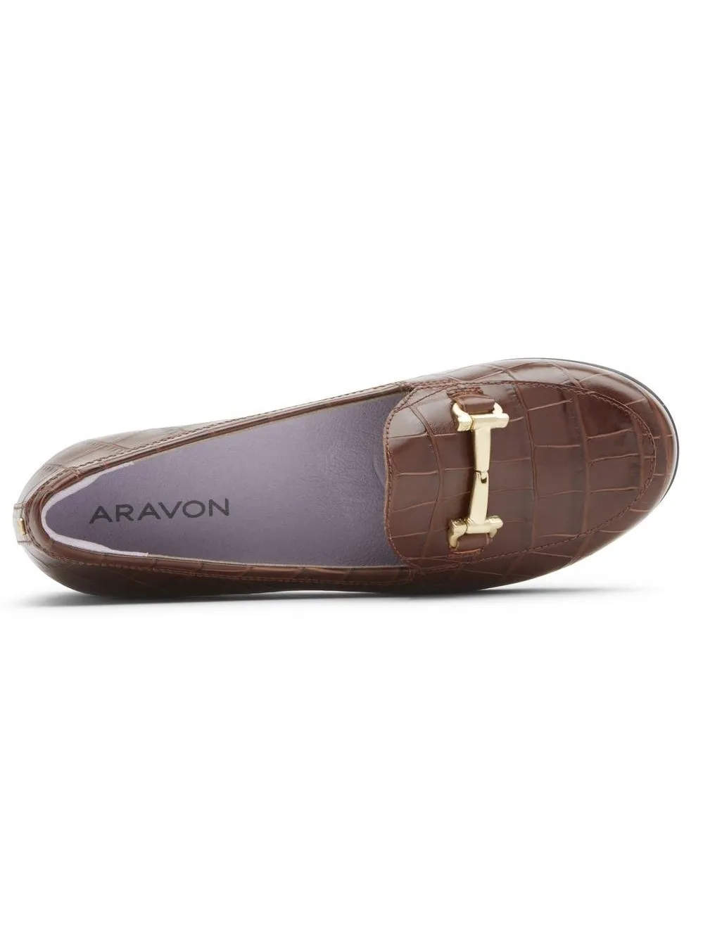 Rockport Aravon Womens Abbey Bit Loafer Brown Croco CI1064